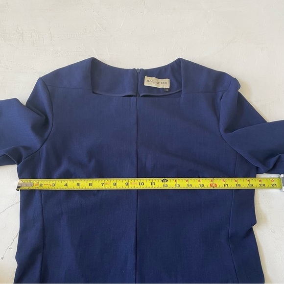 M.M LAFLEUR The Emily Dress - WonderTex Navy Blue Stretchy Formal Dress Size 14 - Picture 8 of 11